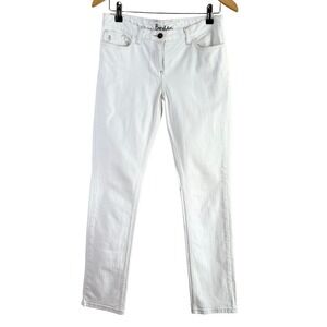 Boden White Straight‎ Leg Jeans Mid Rise 30" Inseam Size 6R